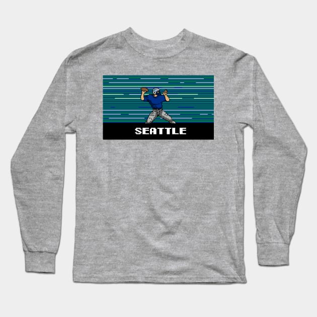 8-Bit Quarterback - Seattle Long Sleeve T-Shirt by The Pixel League